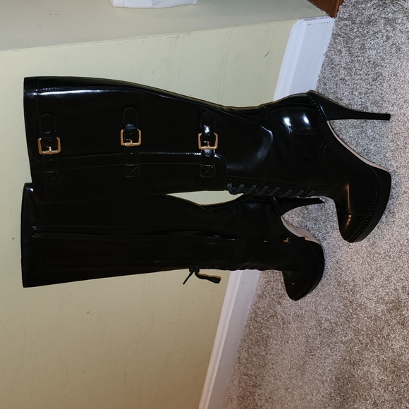 GUCCI riddle badazz KNEE HIGH REAL leather platform knee high boots. WORN 1X - Picture 10 of 12